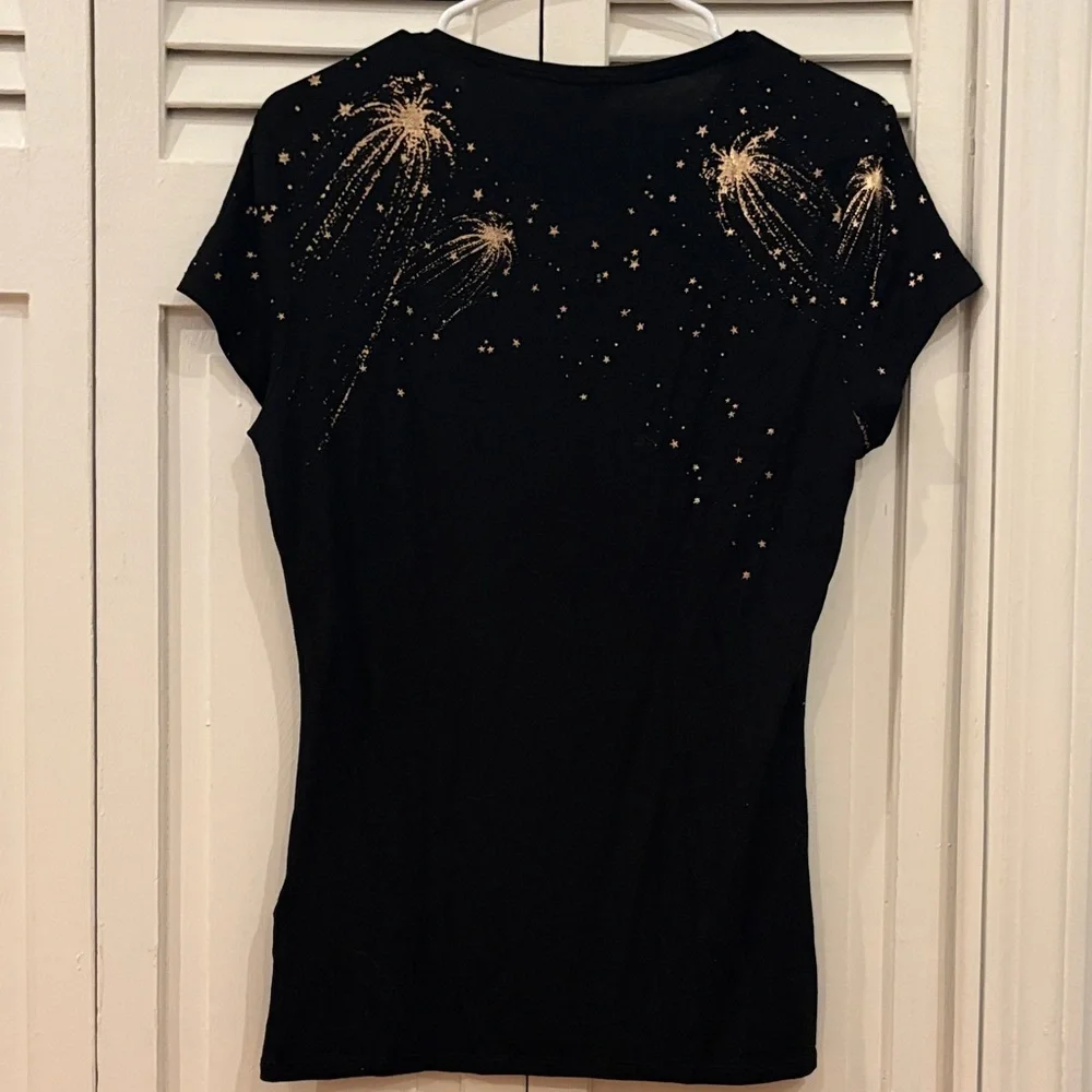 Ted Baker Black Top with Gold Accents - Picture 7 of 10